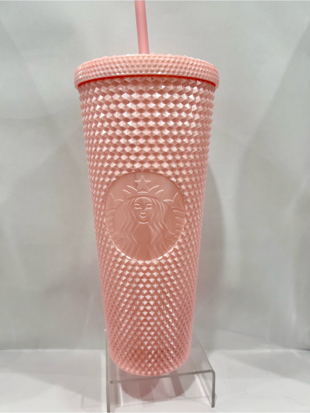 Starbucks Pink Textured Studded Cold Cup with Straw